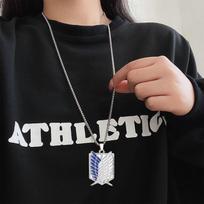 Attack On Giant Anime Surrounding Wings Of Freedom Necklace Japanese Design Investigation Corps Hanging Sweater Chain beige