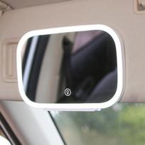 Mini automobilio salono makiažo veidrodėliai, saulės skydelio plokštė, LED veidrodis mergaitėms, moterims, įkraunamas papildomas apšvietimas, universalus kosmetinis veidrodis balta