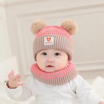 Vaikiška animacinė megzta kepurė ir šalikas, mielas animacinis kūdikio berniuko mergaitės kepuraitė, kūdikio kaukolės kepuraitė, žieminė šilta Hat and scarf set