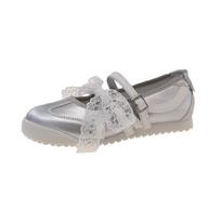 Mary Jane black women's shoes new summer hollow design versatile shallow mouth single shoes ballet shoes 35 sidabras