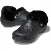Crocs Classic Platform Fuzz Lined Clog 212854 001 W5(220)