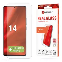 Displex apsauginis stiklas (10H) „Xiaomi 14“ su EASY-ON® Eco montavimo rėmeliu, atsparus įbrėžimams