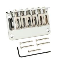 6 stygų 78mm elektrinės gitaros kietas tiltelis Uodegos vamzdelis Viršutinio įkrovimo balnelio tiltelis Suderinamas su Strat sidabras