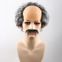 Plikas perukas, cosplayerio rekvizitas, apima barzdą. Suitable head circumference: 55-62cm pilka