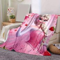 1pc, Elsa Frozen Princess Pink Floral Throw Blanket Home Decor, Couch Cover, Outdoor Blanket, Gift for Friends, Throw, Suitable for Bedroom, 80x120cm