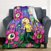 1pc Rick and Morty Blanket Lightweight Flannel Throw For Sofa, Bed, Travel, Camping, Livingroom, Office, Couch, Chair, And Bed 80x120cm