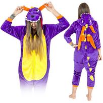 Kostium Onesie purple dragon - S