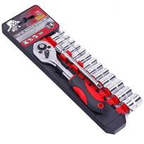 1/4-Inch Ratchet Socket Wrench Set Drive Socket Set with 13 Sockets 4-14mm & 2 Way Quick Released Ratchet Handlle 15 Pcs 1