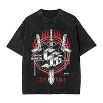 Demon Hunter  Let's Rock  Vintage Washed Oversized T-Shirt | Unisex Metal Rock Streetwear Tee L