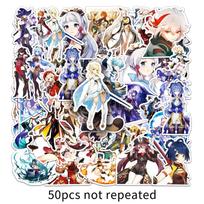 50 Genshin Impact Cartoon Stickers: Waterproof DIY Notebook Journal Accessory