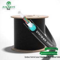 AIENKIS AK-GYXTW 12-Core Armored Single-Mode Outdoor Fiber Optic Cable juoda spalva