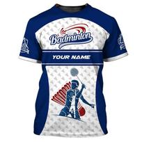 3D Printing Custom Name Men's T Shirt Badminton Pattern Fashion Tees Outdoor Daily Exercise Quick Dry Crew Neck Short Sleeve Top S