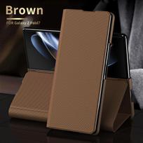 Kevlar rašto odinis atverčiamas dėklas telefonui Samsung Galaxy Z Fold 7 6 5 4 3 Fold7 Fold6 Atsparus smūgiams galinis dangtelis YYC002 Galaxy Z Fold7