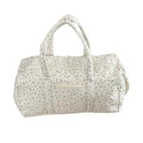 Quilted Travel Bag for Women Cute Floral Weekend Bag with Zipper Large Cotton Gym Bag Portable Workout Grocery Pouch balta