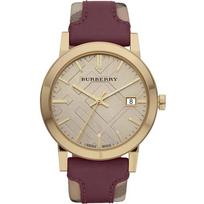 Burberry BU9017 Moteriškas laikrodis The City Check Auksinis korpusas moteriškas laikrodis 38mm raudona