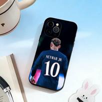 Futbolas 10 NEYMAR JR  Dėklas telefonui iPhone 17, 16,15,14,13,12,11 Plus,Pro Max, Kitiems Minkštas juodas dangtelis iPhone17PRO