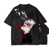 Tokyo Ghoul Anime Mėgėjo skalbinti marškinėliai Visų sezonų drabužiai aukštos kokybės asmenybė Drabužiai Didelis dydis Unisex Naujas modelis Pora marškinėliai L