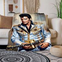 Auksinių Gitarų Kostiumo Striukė Įkvėpta Elvis Presley  Flanelinis Antklodė Mesti Ant Sofos, Lovos, Kelionės, Stovyklavimo, Biuro, Sofos, Kėdės, Ir 150x180cm