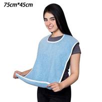 Seniors Stain Proof Dining Apron Pocket Bib for Easy Meal Times at Home Adult Eating Protector one size