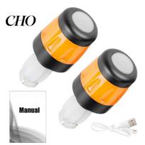 Bike Handlebar Indicators 2Pcs Bicycle End Light, Rechargeable LED Flash Lamp, Plugs Safety Indicator Light for Nigh Riding Cycling