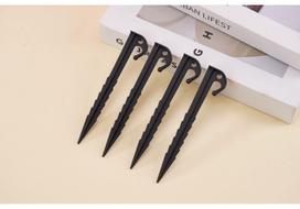 Black Serrated Plastic Camping Tarp Tent Pegs & Beach Stakes for Outdoor Use juoda