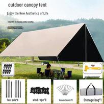 Large Black Vinyl Tarp Tent with Thickened Silver Coating for UV and Rain Protection Other