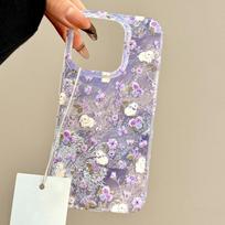 Soft Silicone Phone Case IPhone 17 Pro Max 16 15 14 13 12 With Cute Bunny Lilac Floral Design Full Coverage Shockproof iPhone 17 gray