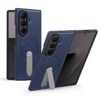 case for Samsung Z FOLD 7 6 5 4 3 360-degree rotating magnetic bracket protective case Anti-Fingerprint Shock Proof plain Galaxy Z Fold7 mėlyna