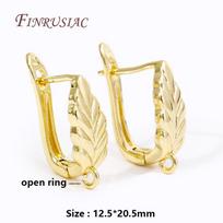 DIY Earring Accessories 18K Gold Plated Copper Material Anti-Allergy Earwire Fastener High Quality Earring Clasps Fittings 1 pair