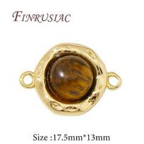 18K Real Gold Plated Connectors For Jewelry Natural Stone Charms For Jewelry Making Accessories DIY Earrings Findings 1 piece