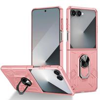 case for Z Flip 7 6 5 4 3 Magnetic rotating ring holder ultra-thin anti-drop protective case tough shell Anti-Fingerprint plain Galaxy Z Flip7 rožinė