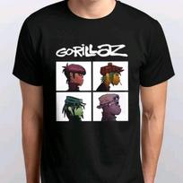 Men's and Women's T-shirts Gorillazs Punk Rock T-SHIRT sizes S M L XL XXL 3 4 XL colours Black XXXXL