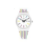 Swatch White Samba Waterproof Quartz Watch Unisex Watches GW712 White