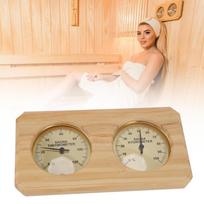 2 In 1 Wooden Sauna Thermometer Hygrometer Accurate Visual Measurement For Sauna Room smėlis