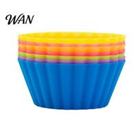 Food Grade Cake Mold 6Pcs Silicone Muffin Egg Tart Baking Cups Non-Stick Food-Grade for Oven Flexible Microwave & Freezer Easy-Release Reusable S