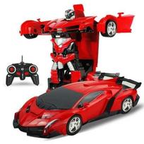 Voiture Robot Télécommandé 2 en 1 - RC Sport - Résistant aux chocs - Contrôle à distance - Rouge raudona
