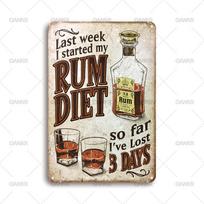 Vintage Beer Poster Metal Tin Sign Rum Diet Humor Art Posters Retro Metal Signs for Man Cave Pub Bar Home Wall Decor Plaque 20x30cm（7.8x11.8inch）