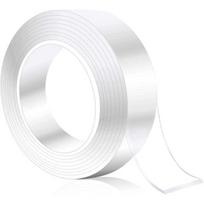 Ruban adhésif double face - Nano Magic Tape - 3 mètres - Transparent - Réutilisable - Extra fort