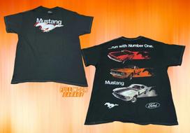 New Ford Mustang Run Number 1 Classic Car 2 Sided Mens Vintage Throwback T-Shirt S