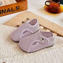 2026 Summer Girls' Mesh Velcro Round-Toe Non-Slip Breathable Flat Sandals Sizes 21-25, box of 50 violetinė