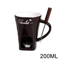 Chocolate fondue M UG fondue set fondue ceramic melting cup butter heater heating tea light melting for candy and chocolate kava