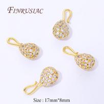 17x8mm 18K Gold Plated with Zircon Charms Pendants For Jewelry Making Supplies,Handmade DIY Bracelets Necklaces Accessories 1 piece