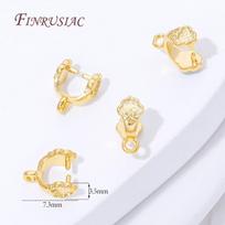 18K Gold Plated Cloud Pattern Pinch Bails,Brass Pendant Clips with Loop,Jewelry Connectors For DIY Necklace Earrings Making 5 pieces