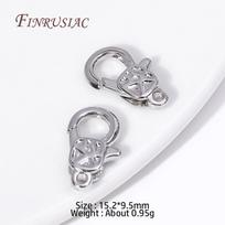 15.2*9.5mm 18K Gold Plated Lobster Clasps Fasteners, End Beads Connector Clasps For DIY Necklaces Bracelets Jewelry Making 2 Pieces