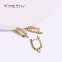 18K Gold Plated Zircon Earwires Leverback Fastener Earring Hooks For DIY Women Earring Jewelry Making Accessory 1 pair