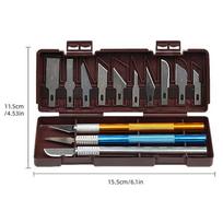 Manual Precision Carving Knife Set Non-slip Pen Style Cutter Practical Gadget for DIY Art Seal and Paper Cutting žalia