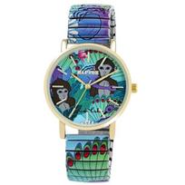 Montre - RAPTOR - Frida Kahlo Edition - Multicolore - Boîtier doré 36 mm - Bracelet extensible acier 18 mm gryna