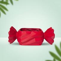 Candy-style Desktop Container, works as planter and trinket holder to decorate home and office tabletop space raudona