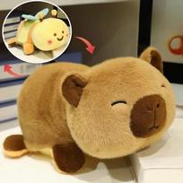 Double-Sided Flip Bee Toy Capybara Transform Plush Doll 2-in-1 Capybara Flip Change Transform Kapibala Soft Pillow Children Gift 25cm