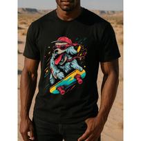 Men's Graphic Tee Dog Skateboard Print Vintage Streetwear Style Crew Neck Short Sleeve Funny Statement Casual Daily Wear Summer Outfit Vacation Travel S juoda